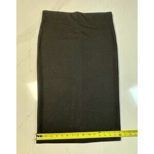 LOFT Black Stretch Knit Pencil Skirt Midi Sz Small Career Office Work Basic